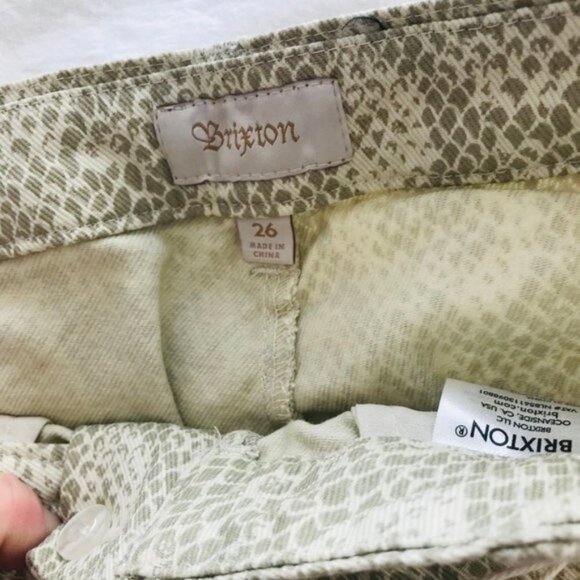 Brixton Cropped Pants in Cream Snake Print - Picture 7 of 11
